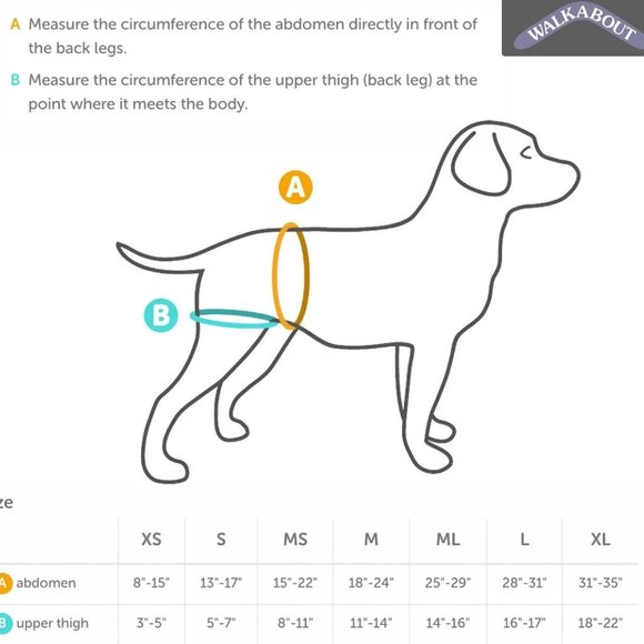 WALKABOUT Airlift One Medium Dog Back End Harness Walking Help Back Legs Rehab - Picture 10 of 10